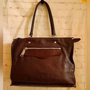 Rebecca Minkoff Burgundy Nappa Leather Large "Mab" Tote Bag Worn Once! Ret.$378